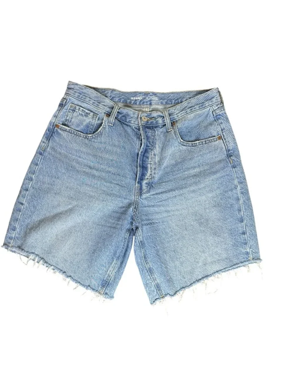 Old Navy Women's Baggy Cutoff Jean Shorts, Button-Fly, Size 10